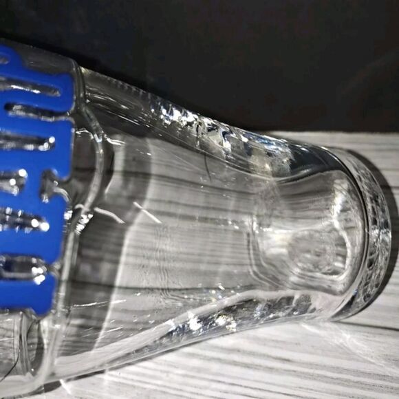 Vintage Harp Beer Glass Cup Logo Embossed in Raised Blue Letters Mancave - Picture 5 of 7